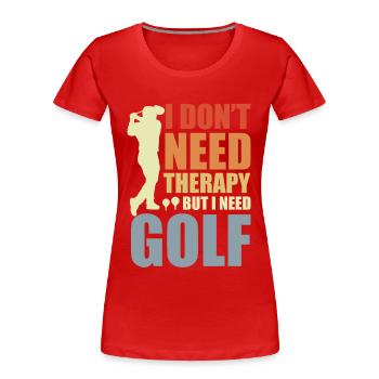 Drôle de blague de golf - T-shirt bio Premium Femme - rouge - Devant - Mia (176cm)
