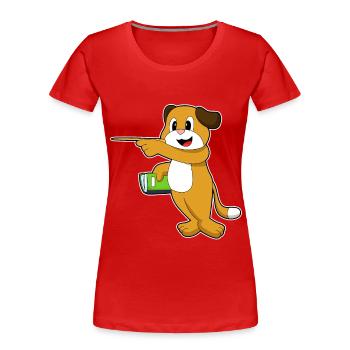 École de bâtons pointeurs pour enseignants chiens - T-shirt bio Premium Femme - rouge - Devant - Mia (176cm)