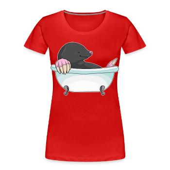 Baignoire de bain pour la taupe - T-shirt bio Premium Femme - rouge - Devant - Mia (176cm)