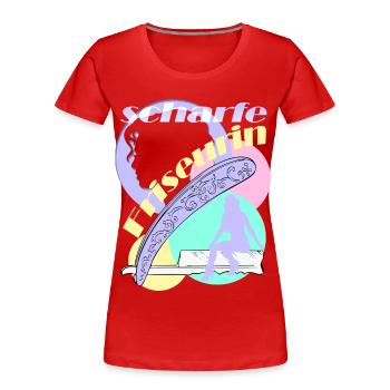Hot Hairdresser Coiffeur Coiffeur Femme Chef Professions - T-shirt bio Premium Femme - rouge - Devant - Mia (176cm)