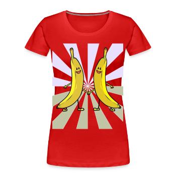 Radiant Bio Banane Banane Vitamines Fruits Fruits - T-shirt bio Premium Femme - rouge - Devant - Mia (176cm)