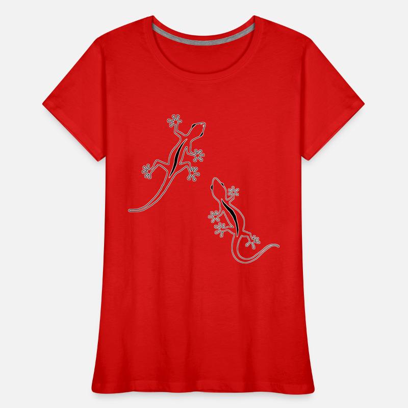 Zwei Echsen (schwarz) Frauen Premium Bio T-Shirt