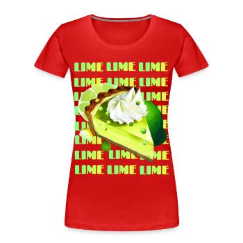 Tarte au citron vert clé - T-shirt bio Premium Femme - rouge - Devant - Mia (176cm)