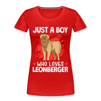 Nur ein Junge der Leonberger liebt Leonberger - Frauen Premium Bio T-Shirt - Rot - Vorne - Mia (176cm)