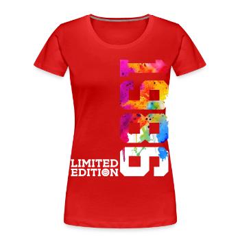 40E ANNIVERSAIRE ÉDITION LIMITÉE 1986 - T-shirt bio Premium Femme - rouge - Devant - Mia (176cm)