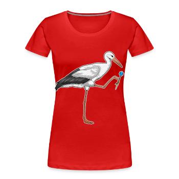 Storch Dart Dartpfeil - Frauen Premium Bio T-Shirt - Rot - Vorne - Mia (176cm)