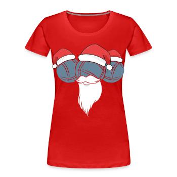 Boule Santa Tenue de pétanque pour Bouler pour boules - T-shirt bio Premium Femme - rouge - Devant - Mia (176cm)