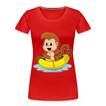 Affe kleines Boot - Frauen Premium Bio T-Shirt - Rot - Vorne - Mia (176cm)