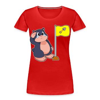 Drapeau taupe - T-shirt bio Premium Femme - rouge - Devant - Mia (176cm)