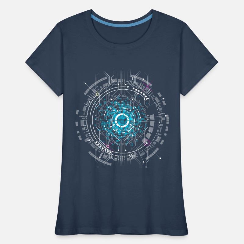 computer Space cpu pc Nerd Circuit Board Warp geek ai ki Women's Premium Organic T-Shirt