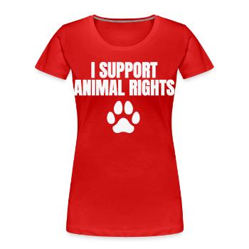 I Support Animal Rights - Frauen Premium Bio T-Shirt - Rot - Vorne - Mia (176cm)