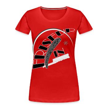 Hairdresser Razor Salon black white - Women's Premium Organic T-Shirt - red - Front - Mia (176cm)