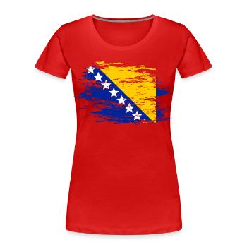 Drapeau bosnien utilisé - T-shirt bio Premium Femme - rouge - Devant - Mia (176cm)