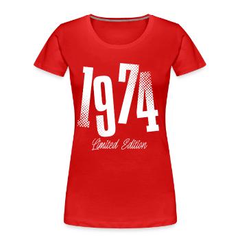 1974 Born birthday Year of construction - Women's Premium Organic T-Shirt - red - Front - Mia (176cm)