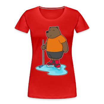 Bâtons de hockey sur glace Bear - T-shirt bio Premium Femme - rouge - Devant - Mia (176cm)