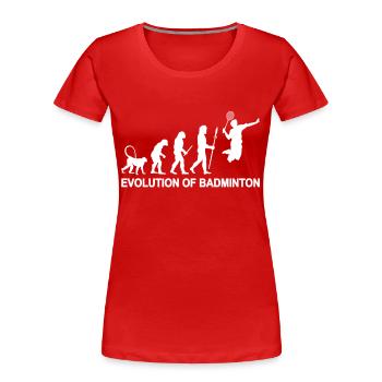 Évolution du badminton - T-shirt bio Premium Femme - rouge - Devant - Mia (176cm)
