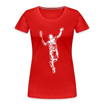 Badminton player sketch - Women's Premium Organic T-Shirt - red - Front - Mia (176cm)