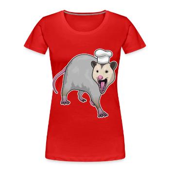 Beutelratte Koch Kochmütze Kochen - Frauen Premium Bio T-Shirt - Rot - Vorne - Mia (176cm)