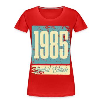 1985 Anniversaire de naissance Année de naissance - T-shirt bio Premium Femme - rouge - Devant - Mia (176cm)