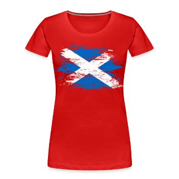 Scotland flag used - Women's Premium Organic T-Shirt - red - Front - Mia (176cm)