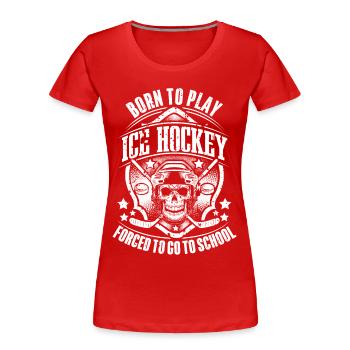 Hockey sur glace - T-shirt bio Premium Femme - rouge - Devant - Mia (176cm)