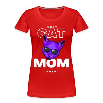 Beste lila Katzenmama - Frauen Premium Bio T-Shirt - Rot - Vorne - Mia (176cm)
