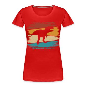 T-Rex - T-shirt bio Premium Femme - rouge - Devant - Mia (176cm)