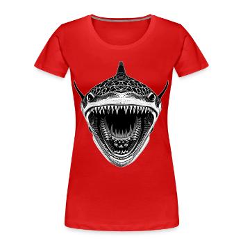 Great shark with open mouth - Women's Premium Organic T-Shirt - red - Front - Mia (176cm)