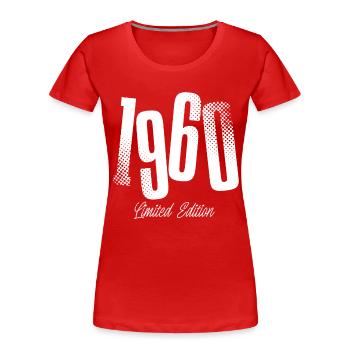 1960 Year of birth Year of construction born - Women's Premium Organic T-Shirt - red - Front - Mia (176cm)
