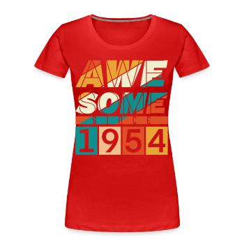 1954 Born Birthday Year of birth vintage - Women's Premium Organic T-Shirt - red - Front - Mia (176cm)