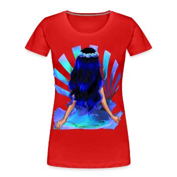 Fleur Enfant Noir Bleu Cheveux Rose Fille - T-shirt bio Premium Femme - rouge - Devant - Mia (176cm)