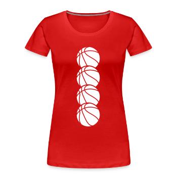 Basketball Bälle - Frauen Premium Bio T-Shirt - Rot - Vorne - Mia (176cm)