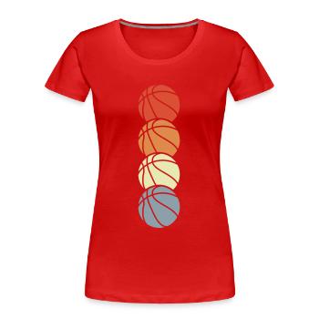 Vintage Basketball Bälle - Frauen Premium Bio T-Shirt - Rot - Vorne - Mia (176cm)