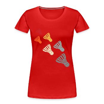 Badminton - T-shirt bio Premium Femme - rouge - Devant - Mia (176cm)