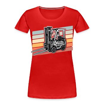 Chariot élévateur - T-shirt bio Premium Femme - rouge - Devant - Mia (176cm)