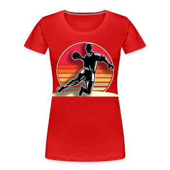 Handball Handballeur - T-shirt bio Premium Femme - rouge - Devant - Mia (176cm)