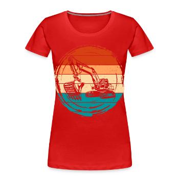 Excavator - Women's Premium Organic T-Shirt - red - Front - Mia (176cm)