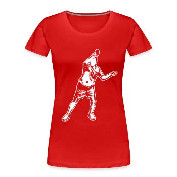 Joueur de tennis de table - T-shirt bio Premium Femme - rouge - Devant - Mia (176cm)