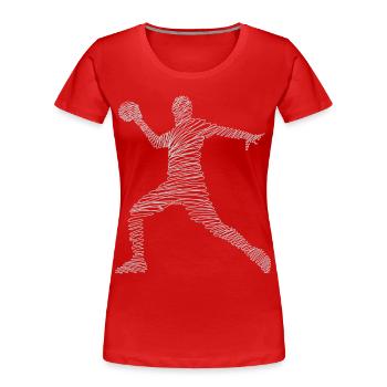 Handball Handballer - Frauen Premium Bio T-Shirt - Rot - Vorne - Mia (176cm)