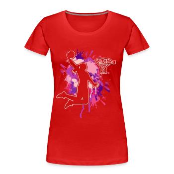Basketball féminin Basketball féminin - T-shirt bio Premium Femme - rouge - Devant - Mia (176cm)