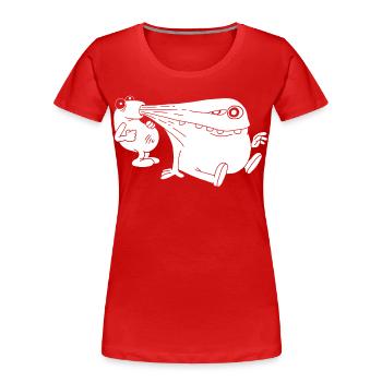 Monstre blanc aspirateur d'énergie - T-shirt bio Premium Femme - rouge - Devant - Mia (176cm)