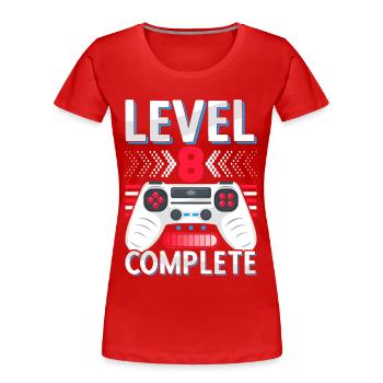 8e année terminée Realschule Gymnasium Gamer - T-shirt bio Premium Femme - rouge - Devant - Mia (176cm)