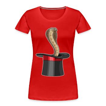Cylindre Snake Wizard - T-shirt bio Premium Femme - rouge - Devant - Mia (176cm)