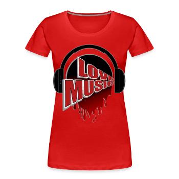 Love Music Headphones Passion - Women's Premium Organic T-Shirt - red - Front - Mia (176cm)