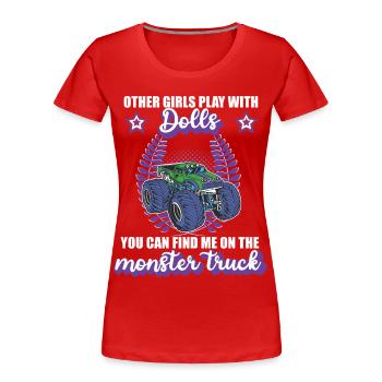 Monster Truck Girl Monster Truck Cadeau - T-shirt bio Premium Femme - rouge - Devant - Mia (176cm)