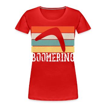 Boomerang Vintage Retro - Women's Premium Organic T-Shirt - red - Front - Mia (176cm)