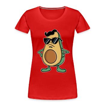 Avocado Sonnenbrille Cool Lustig - Frauen Premium Bio T-Shirt - Rot - Vorne - Mia (176cm)
