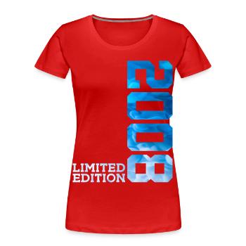 18E ANNIVERSAIRE ÉDITION LIMITÉE 2008 - T-shirt bio Premium Femme - rouge - Devant - Mia (176cm)