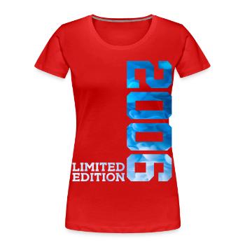 20E ANNIVERSAIRE ÉDITION LIMITÉE 2006 - T-shirt bio Premium Femme - rouge - Devant - Mia (176cm)