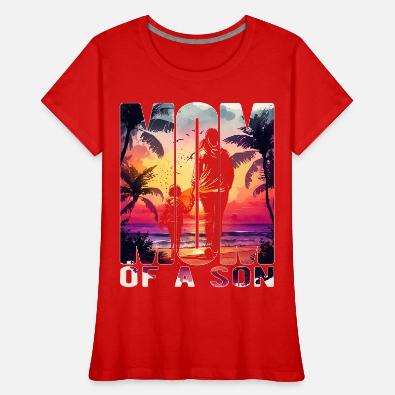 Mutter mit einem Sohn Muttertag Strand Mama Kind Frauen Premium Bio T-Shirt
